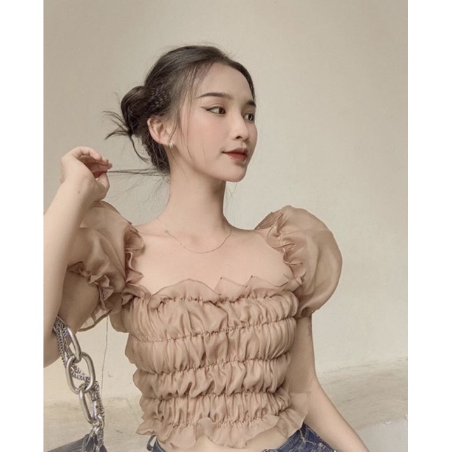 Áo Trễ Vai Ms.1003 Áo Thiết Kế Dáng Ống Bo Chun, Chất Tơ Hai Lớp, Kèm Hình Thật