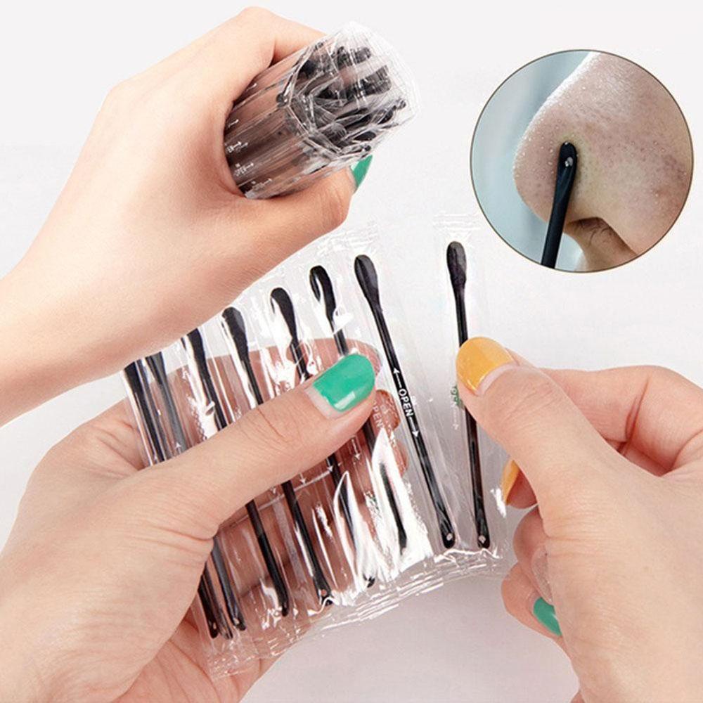 Tăm Bông Cotton Vệ Sinh Lỗ Chân Lông Chăm Sóc Sức Khỏe Màu Đen