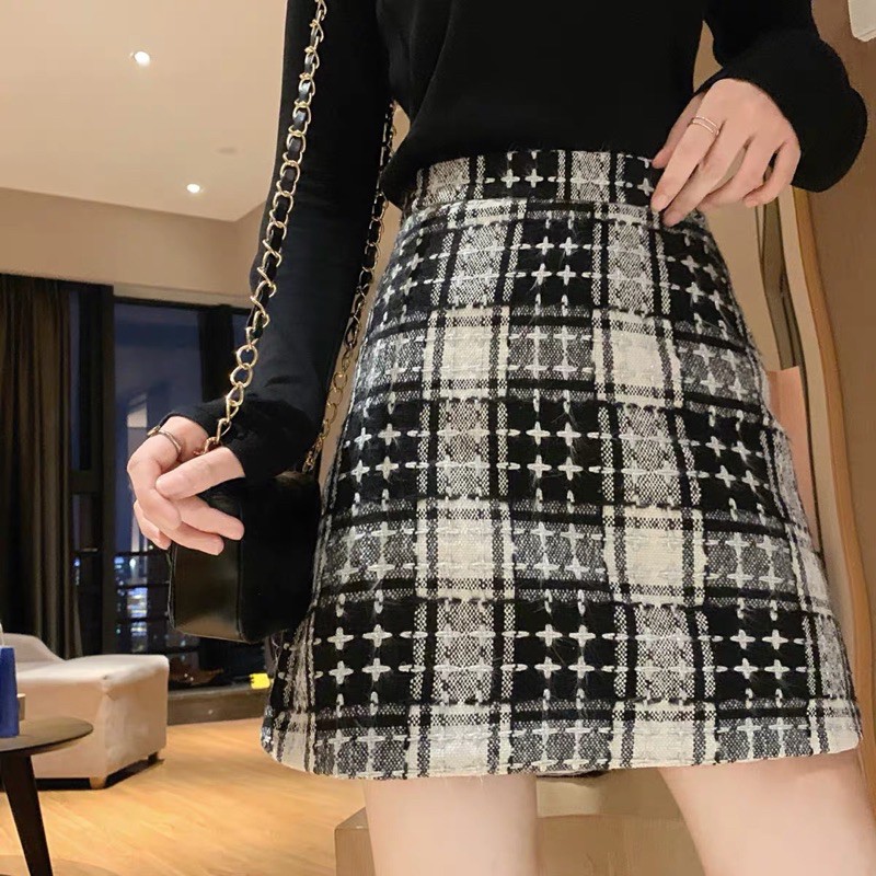 Chân váy dạ Tweed