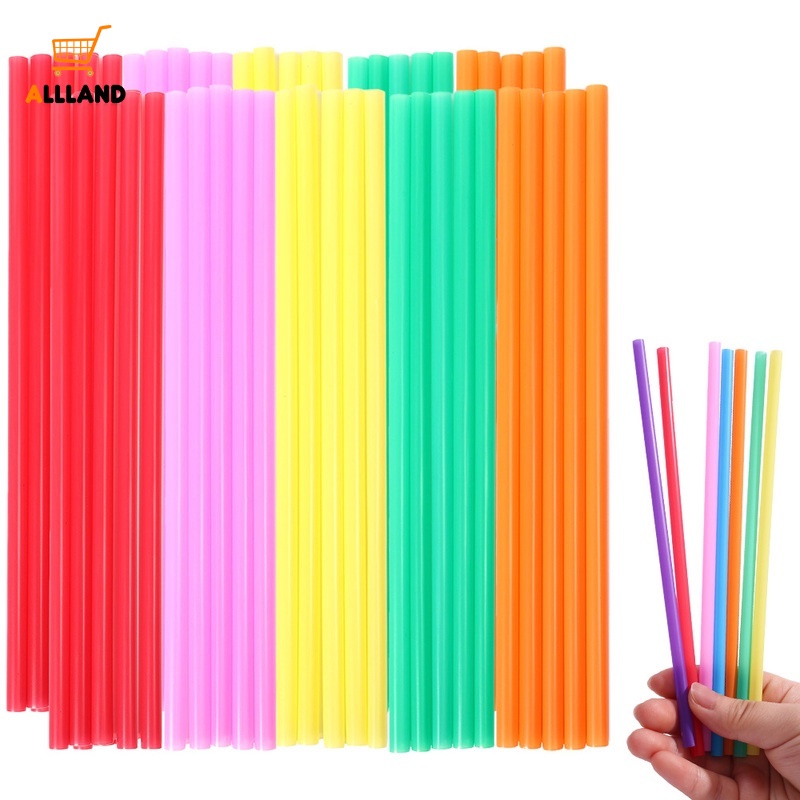 Set 100 Ống Hút Nhựa Nhiều Màu Dùng Một Lần