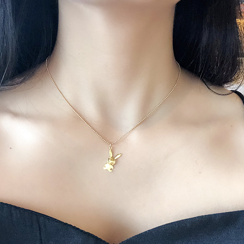 Vòng Cổ Thép Titan Mặt Hình Thỏ Thời Trang 2021