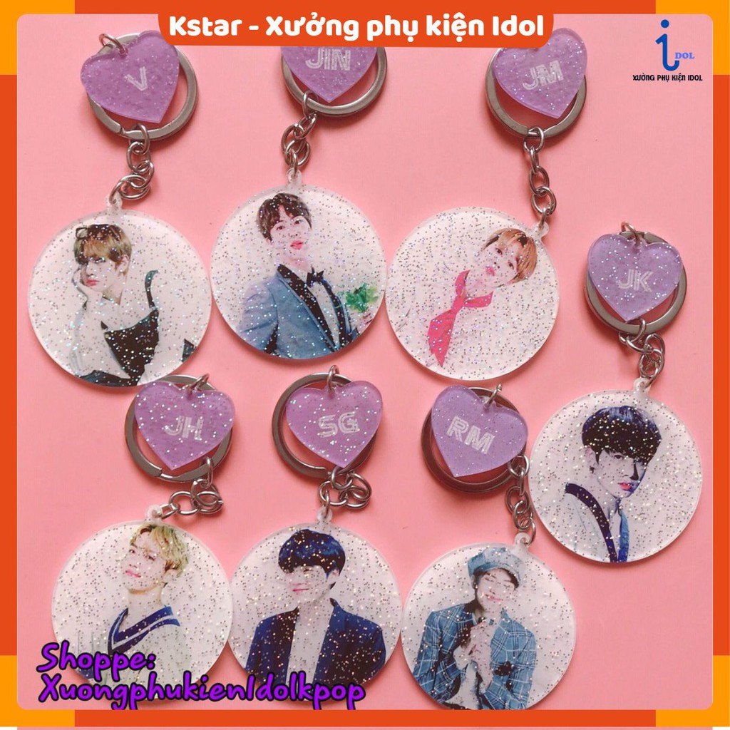 Móc khoá Bangtan World Tour purple kim tuyến