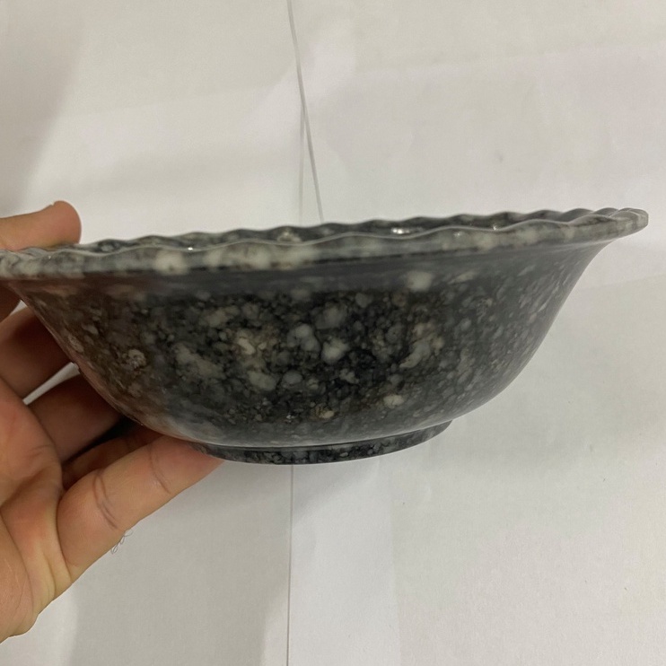 Bộ 5 Chén bát ăn Cơm Nhựa MELAMINE-Vân Đá Đen Việt Nam Cao Cấp
