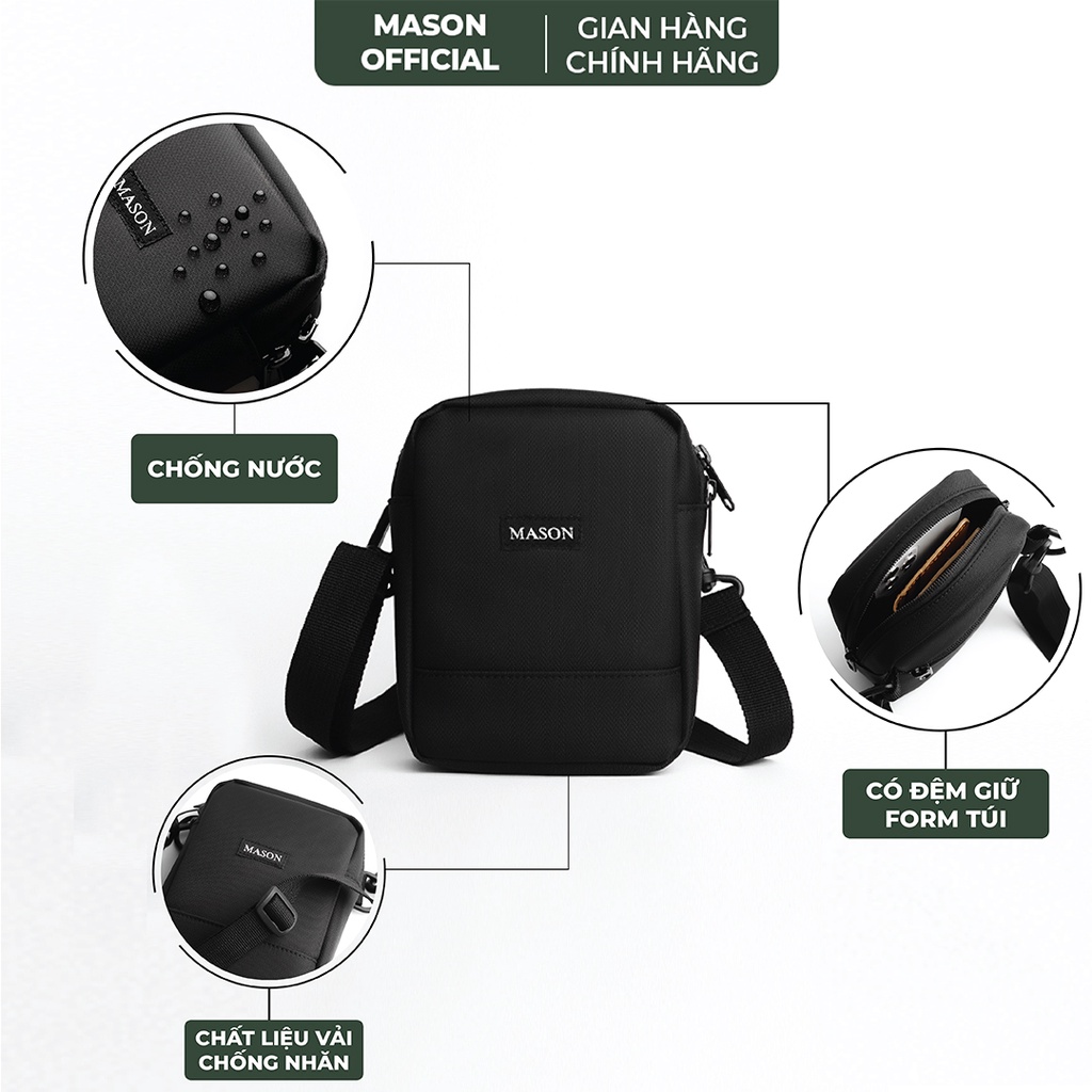 Túi đeo chéo mini nam nữ unisex bag nhỏ gọn vải Oxford nhập khẩu chống thấm nước thương hiệu MASON - M08