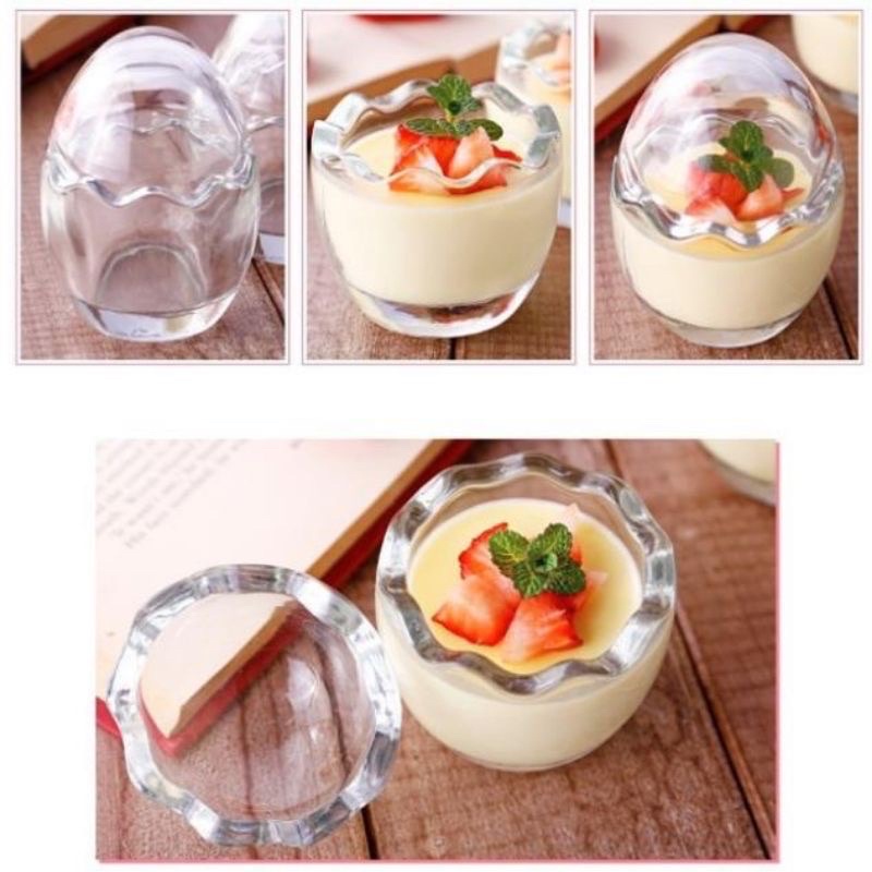 Hũ thuỷ tinh hình quả trứng làm Pudding, Flan, Sữa chua cho bé