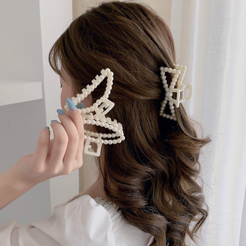 Kẹp tóc đính ngọc trai giả phong cách Hàn Quốc cho nữ