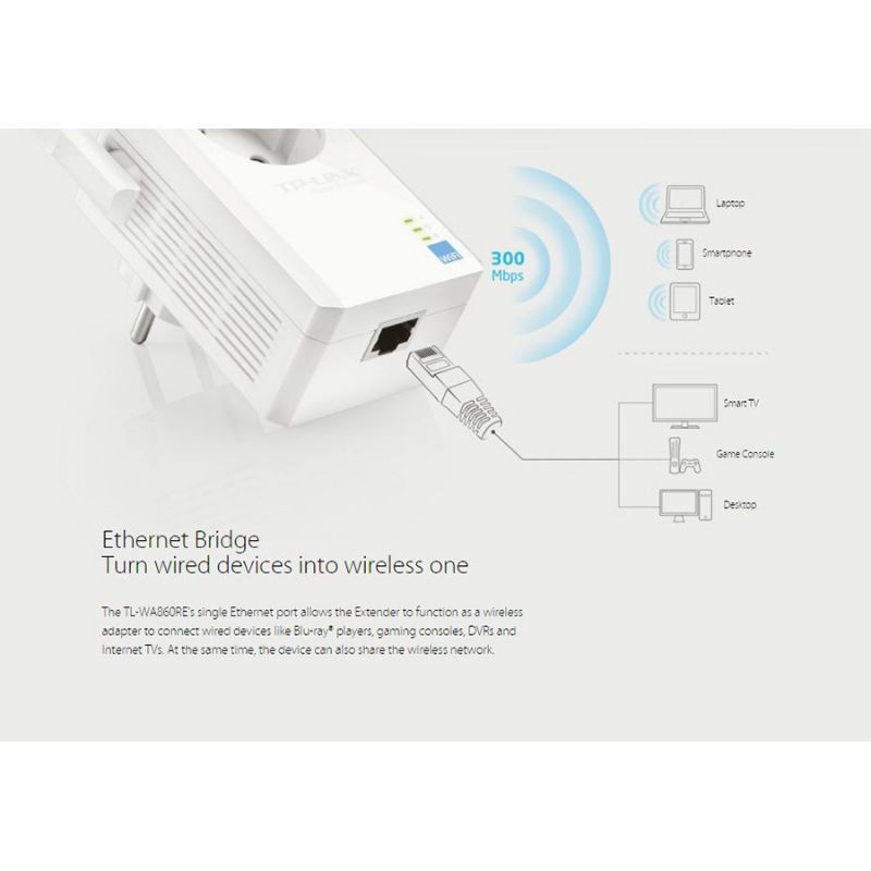 Bộ Mở Rộng Sóng WiFi Tp Link 860RE Tốc Độ 300Mbps (TL-WA860RE) - Hàng Chính Hãng