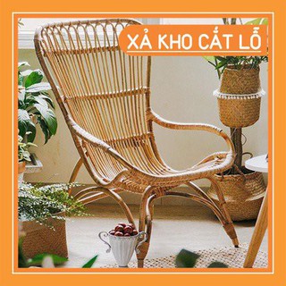 Ghế mây lưng cao Armchair vàng trang trí quán cafe, phòng khách, ban công CAO CẤP