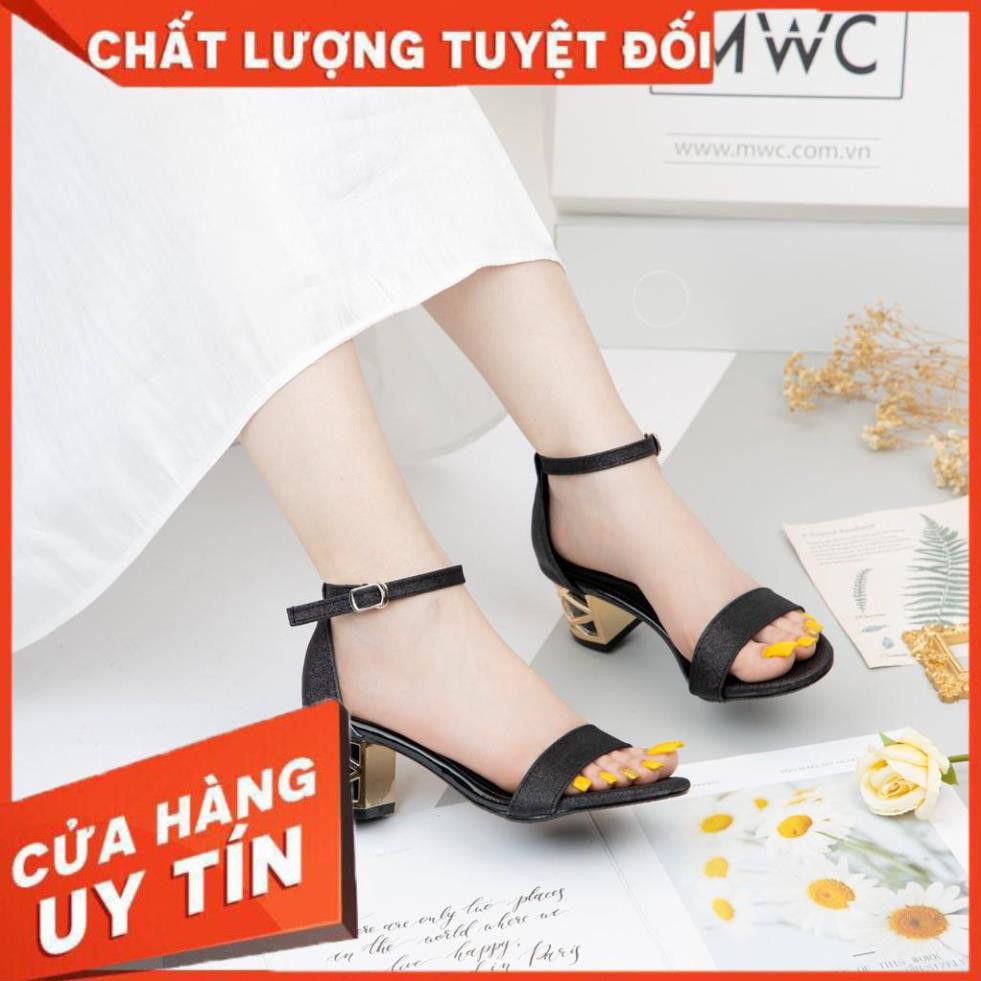 🌈FREESHIP🌈 Giày cao gót quai ngang đế vuông cách điệu MWC NUCG-4128