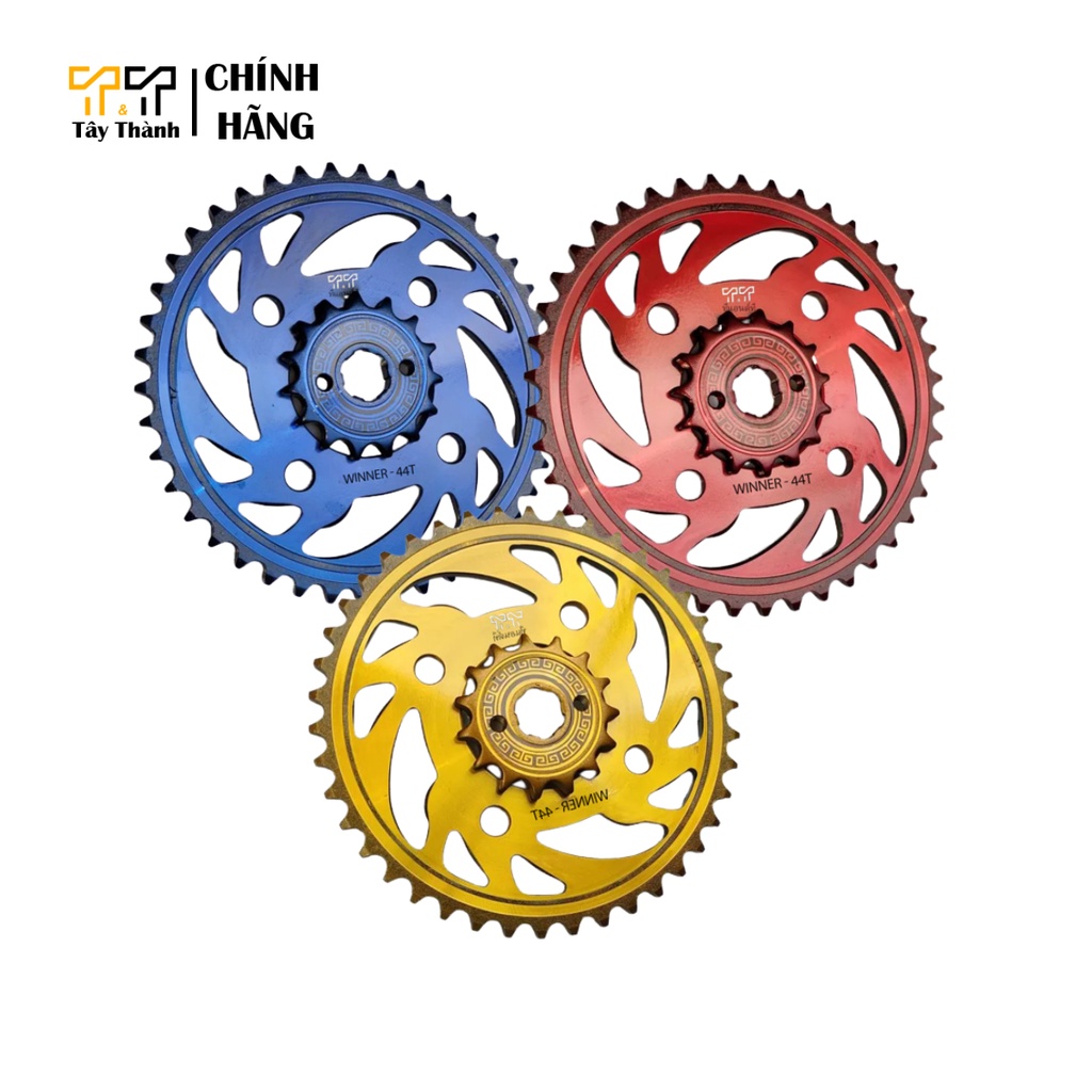 Nhông sên dĩa Winner, chính hãng T&T nhập Thái Lan với thông số 15T-44T phù hợp dòng xe Winner, Winner X, Winner V1, GTX