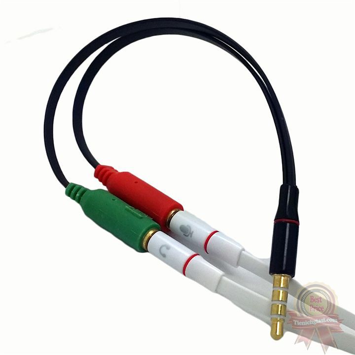 Cáp gộp audio và mic 3.5mm Jack gộp tai nghe 3.5 bọc chống đứt