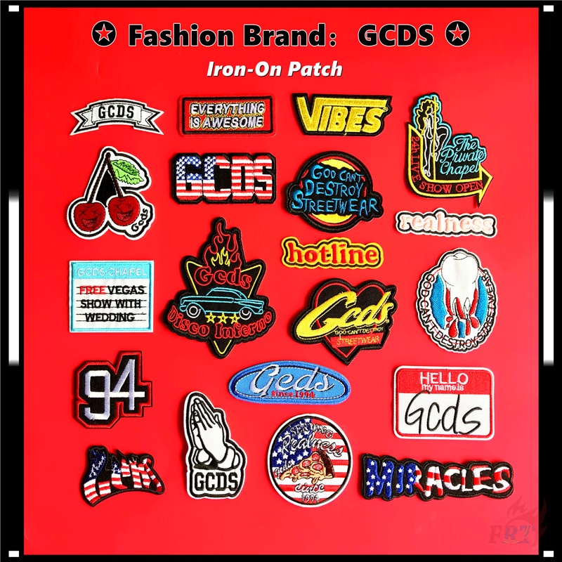 ♚ Nhãn Hiệu Thời Trang Bằng Sắt Thương Hiệu Thời Trang - gcds Sắt Trên Vá ♚ 1 Miếng Dán Ủi Lên Quần Áo In Chữ god 'T destroy street wear diy