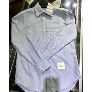 TB - ÁO SƠ MI NAM NỮ TAY DÀI OXFORD THOM BROWN, XANH VIỀN 4 SỌC TRẮNG Ở CỔ, ĐỦ TAGS, CỜ SAU GÁY, MENSWEAR WOMENSWEAR
