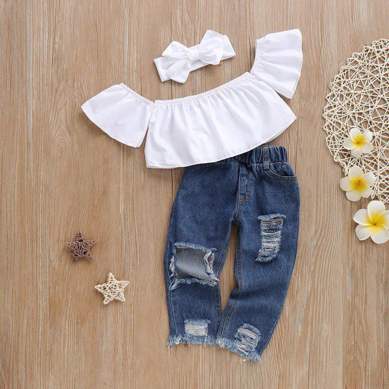 Set quần dài và áo thun tay dài thời trang xinh xắn cho bé gái