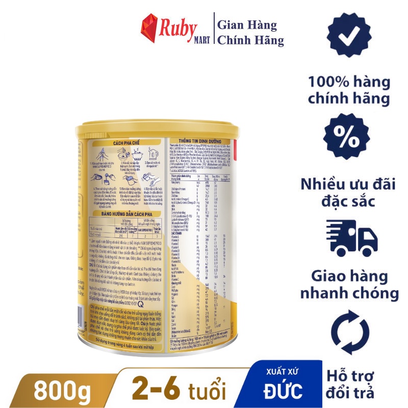 [Date T7/24] Sữa Bột NAN Supreme 3 800g Dễ Uống
