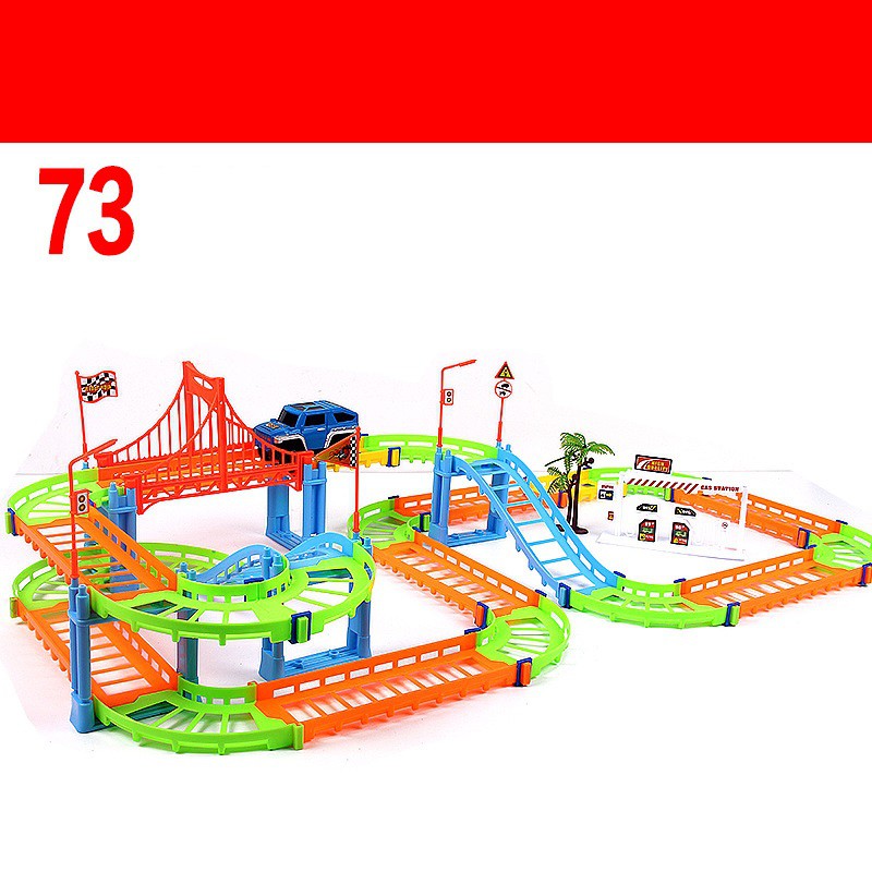 BỘ ĐỒ CHƠI TRẺ EM BỘ ĐỒ LẮP GHÉP ĐƯỜNG RAY OTO XE LỬA 2 TẦNG