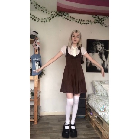 2hand đầm, áo hai dây hoa nhí vintage, fairy hàng si Nhật