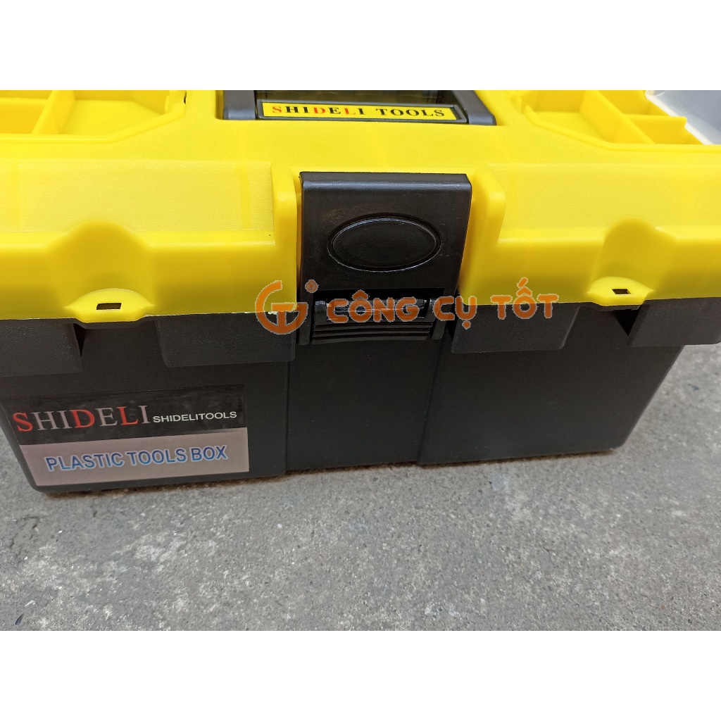 Thùng đồ nghề 1 khay 30x18x18cm nhựa ABS vàng đen
