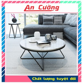 Bàn trà sofa mặt kính💖𝑭𝑹𝑬𝑬𝑺𝑯𝑰𝑷💖Bàn sofa tròn phòng khách mặt kính cường lực hiện đại