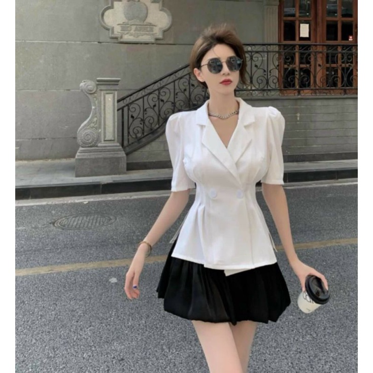 SET ÁO VEST CỘT EO MIX CHÂN VÁY XẾP LY 2 MÀU (kéo xuống xem video, ảnh thật) | BigBuy360 - bigbuy360.vn