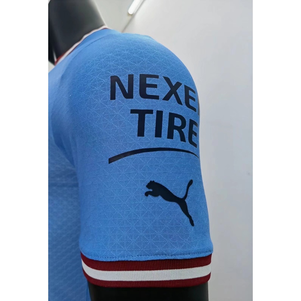 Áo Thun Đá Banh Màu Xanh In Số 2022-23 Manchester City Cho Nam