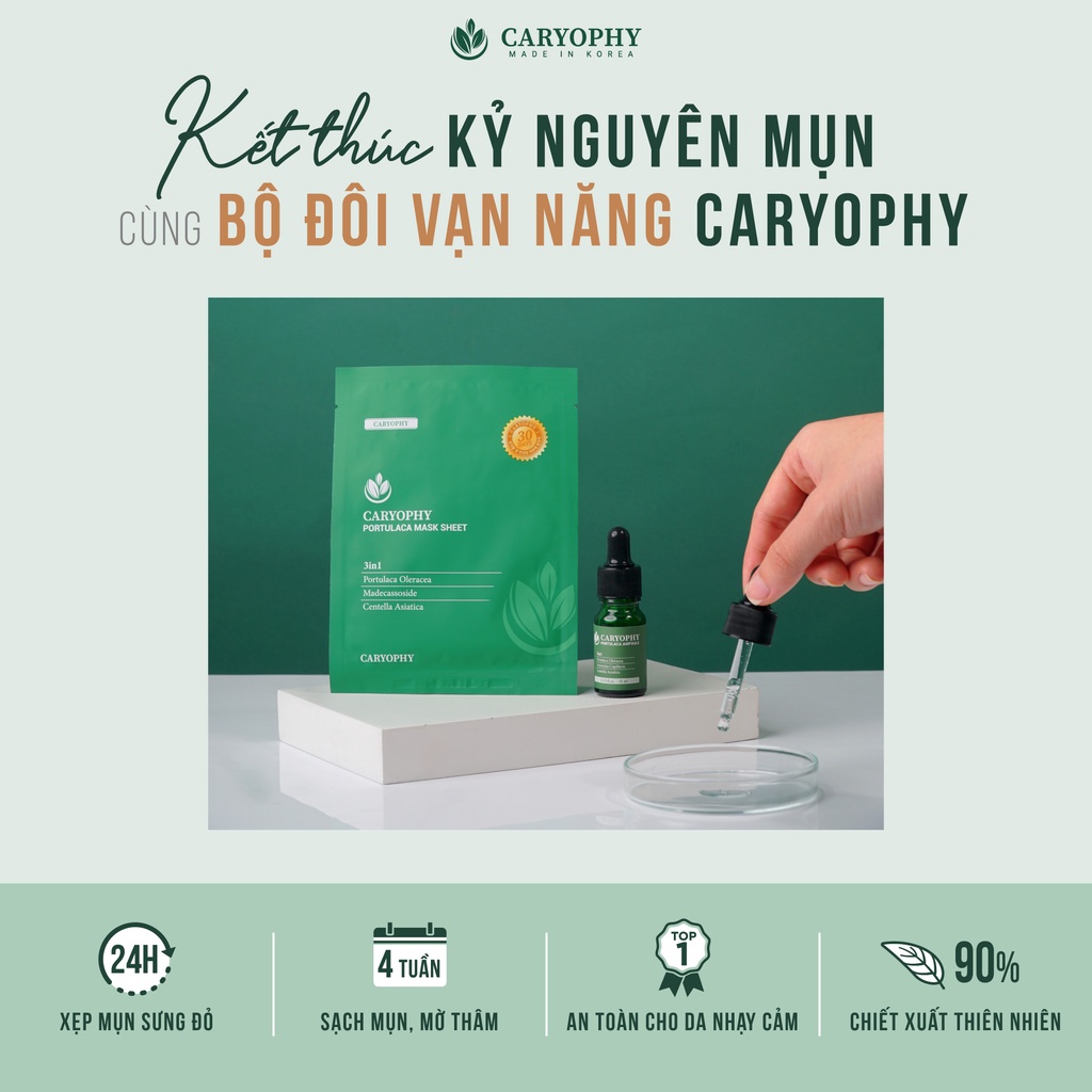 Serum mụn Caryophy cho da dầu ngăn ngừa thâm mụn mụn ẩn mụn bọc mụn trứng cá các loại mụn và thâm hàn quốc 10ml