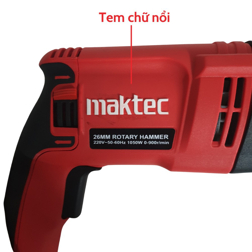 Máy khoan bê tông maktec 2-26 Tặng kèm 5 mũi 3 khoan 3 đục cao cấp