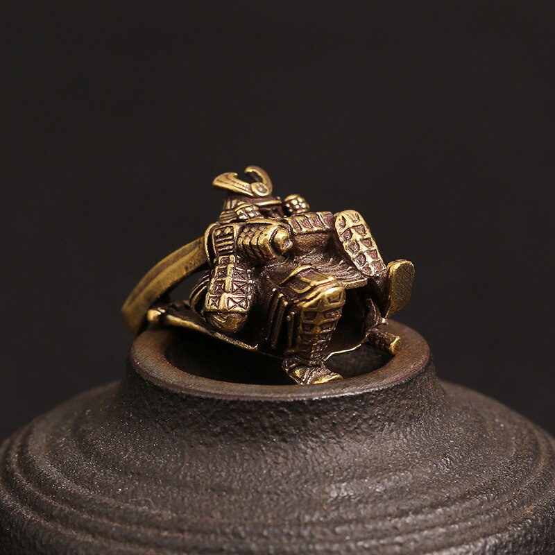 Móc Chìa Khóa Bằng Đồng Thau Kiểu Samurai Nhật Bản DIY