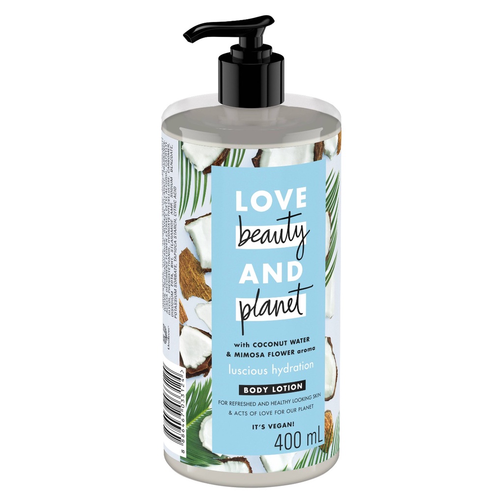 Sữa Dưỡng Thể Love Beauty &amp; Planet Lusious Hydration Phục Hồi Da Thiếu Ẩm 400ml