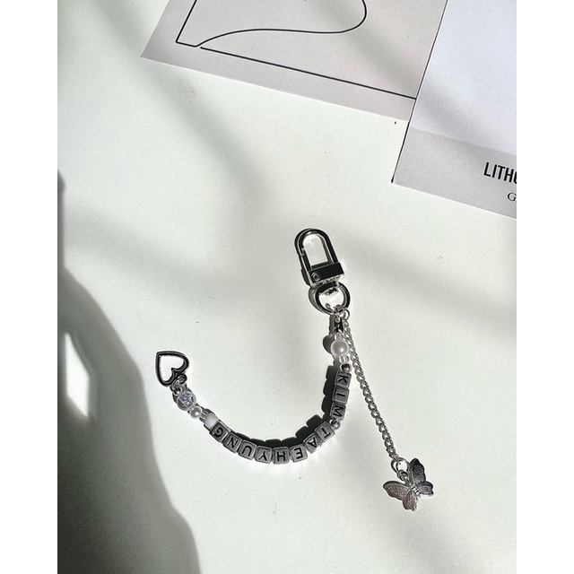 Dây đeo móc khoá hạt chữ dài