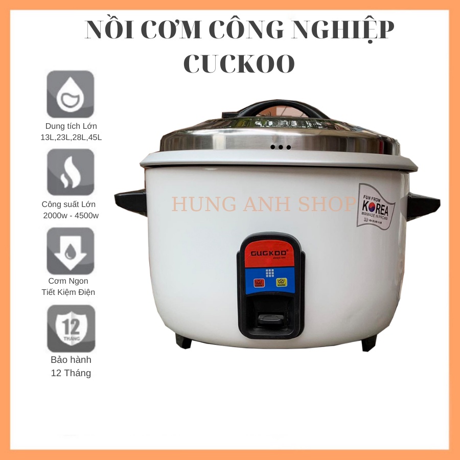 Nồi Cơm Điện Công Nghiệp CUCKOO Dung Tích Siêu Lớn 45L,Thiết Kế Bền Đẹp, Cơm Ngon, Chín Nhanh,Tiết Kiệm Điện,BH 12 Thang