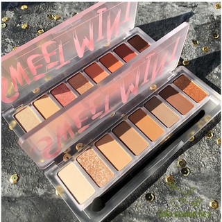 Bảng Phấn Mắt Sweet Mint 8 Ô Graffiti Vỏ Nhám Mờ Cao Cấp Tặng Kèm Cọ 2 Đầu