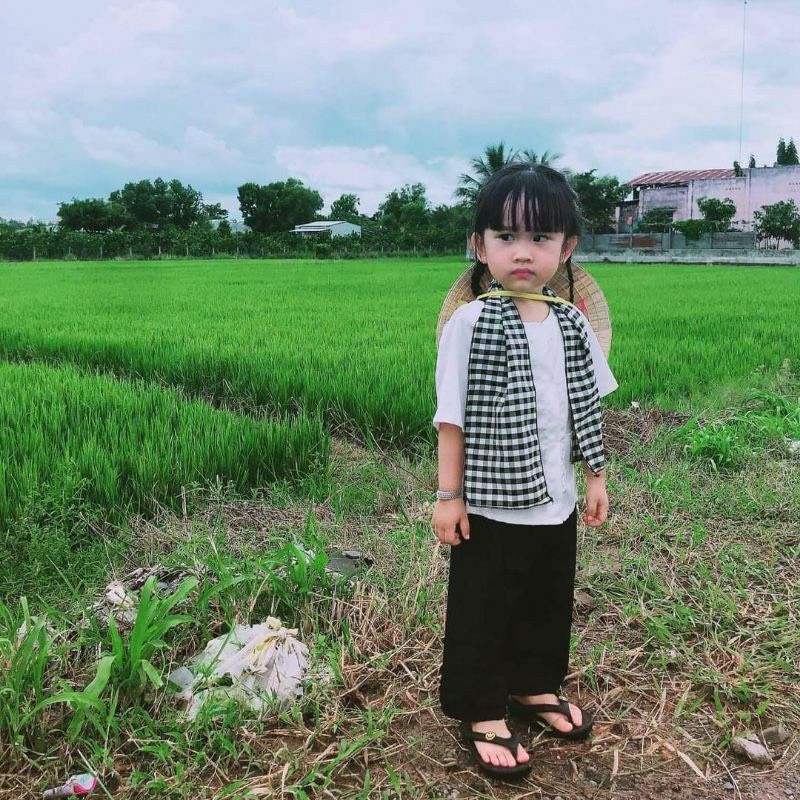 Khăn rằn dễ thương cho bé trai, bé gái phụ kiện áo bà ba cho bé