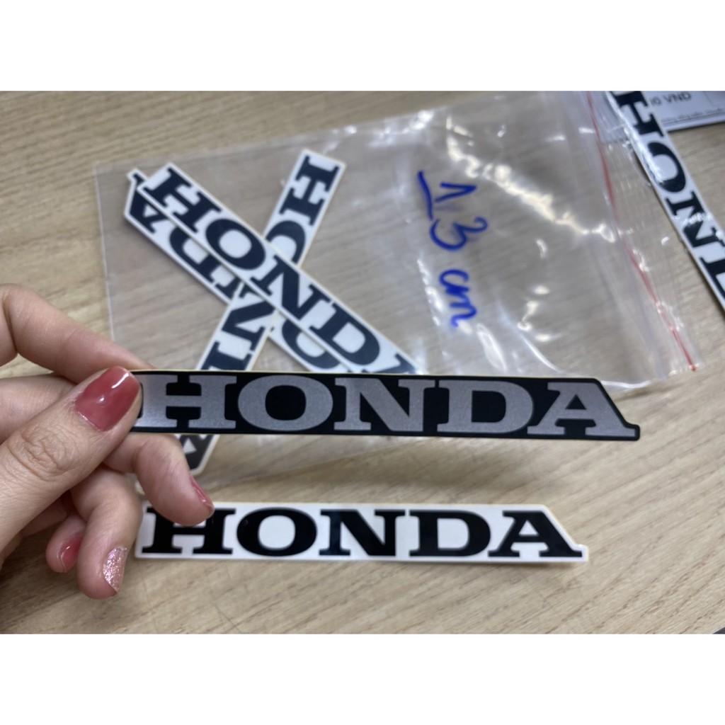 Tem chữ Honda màu xám 78mm chính hãng