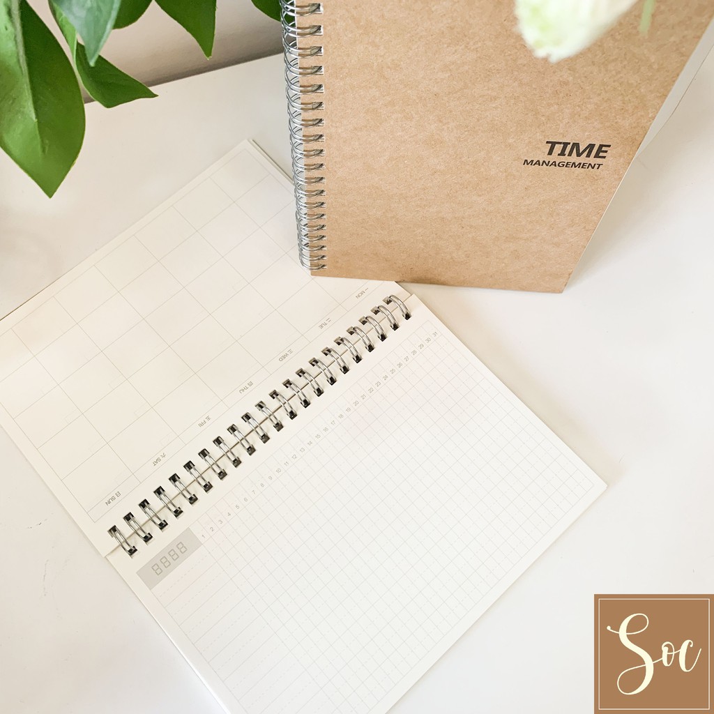 Sổ lò xo bìa giấy Kraft Todo list/ Time Management 48 tờ