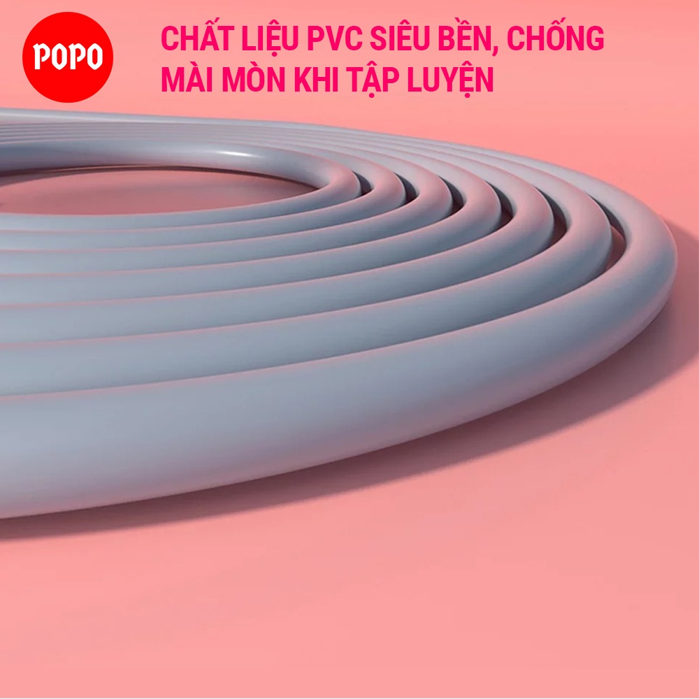 Dây nhảy thể lực rèn thể lực POPO chất liệu cao cấp tay cầm bọc silicone êm ái chống tuột khi sử dụng TS88