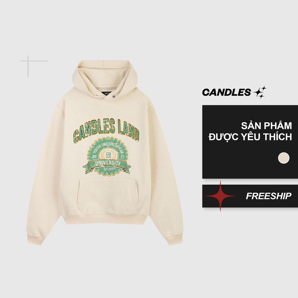 Áo nỉ có mũ University Candles Studio
