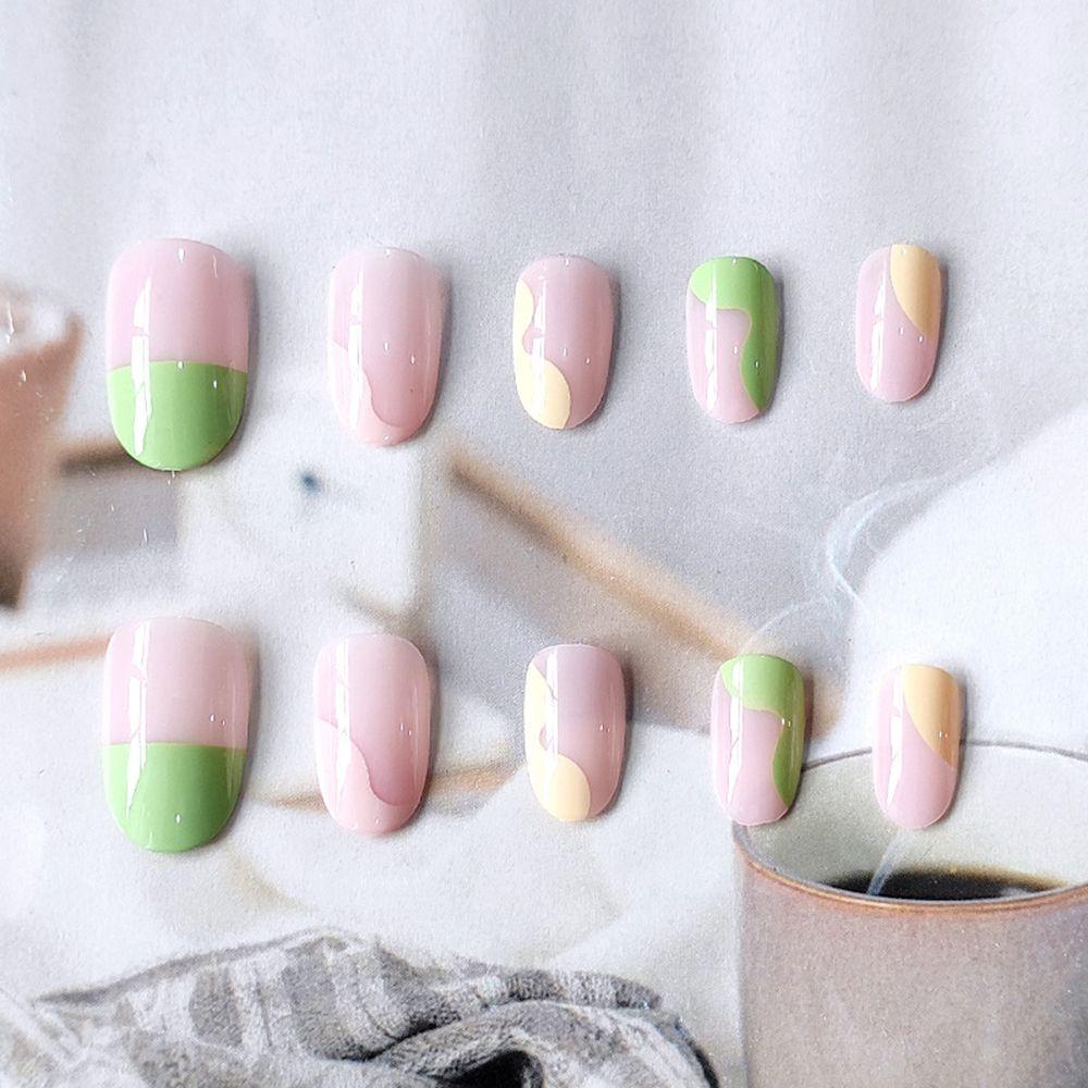 MIHAN1 Hộp 24 Móng Tay Giả Thời Trang Cho Nữ