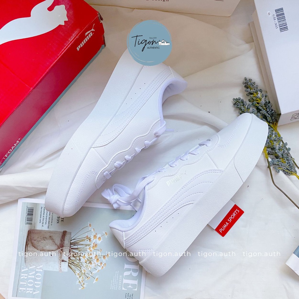 Giày sneaker nữ Puma Skye Clean trắng, Giày thể thao nữ chính hãng   Tigon.auth
