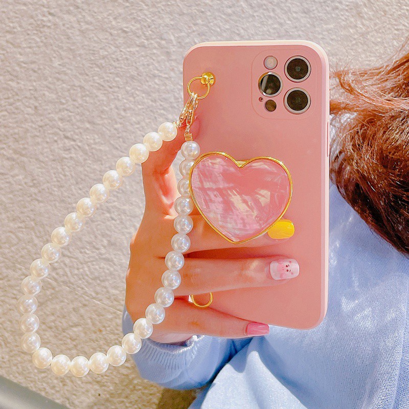 Ốp điện thoại giá đỡ trái tim 3D cho Oppo F3 Plus F5 F7 F9 F11 Realme 3 5 5i 5s 6i 6 7 Pro Xt 7i A5 A9 A15 A53 2020