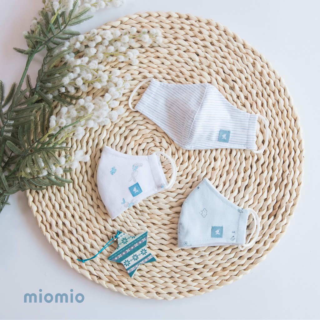 Set 3 Cái Khẩu Trang Vải Cotton MIOMIO Cho Bé Trai Bé Gái, Freesize