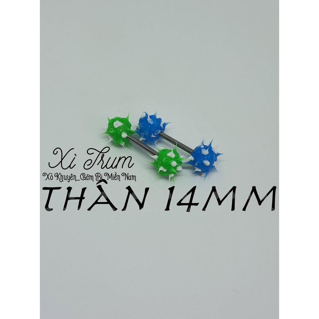 01 Khuyên 2 Đầu Bi Cao Su Non/  Thân inox _Thân nhựa CHO ANH EM cùng Hệ Khuyên