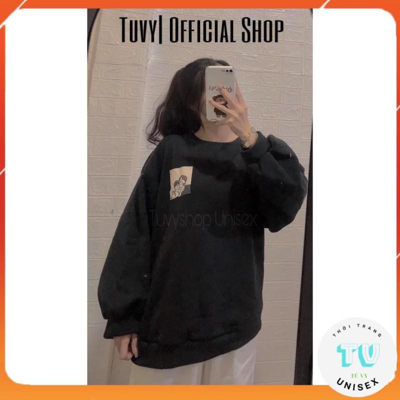 Sweater Nữ TUVYSHOP Áo Sweater Đôi Bạn Form Rộng Tay Phồng Co Giãn Dày Ấm Unisex