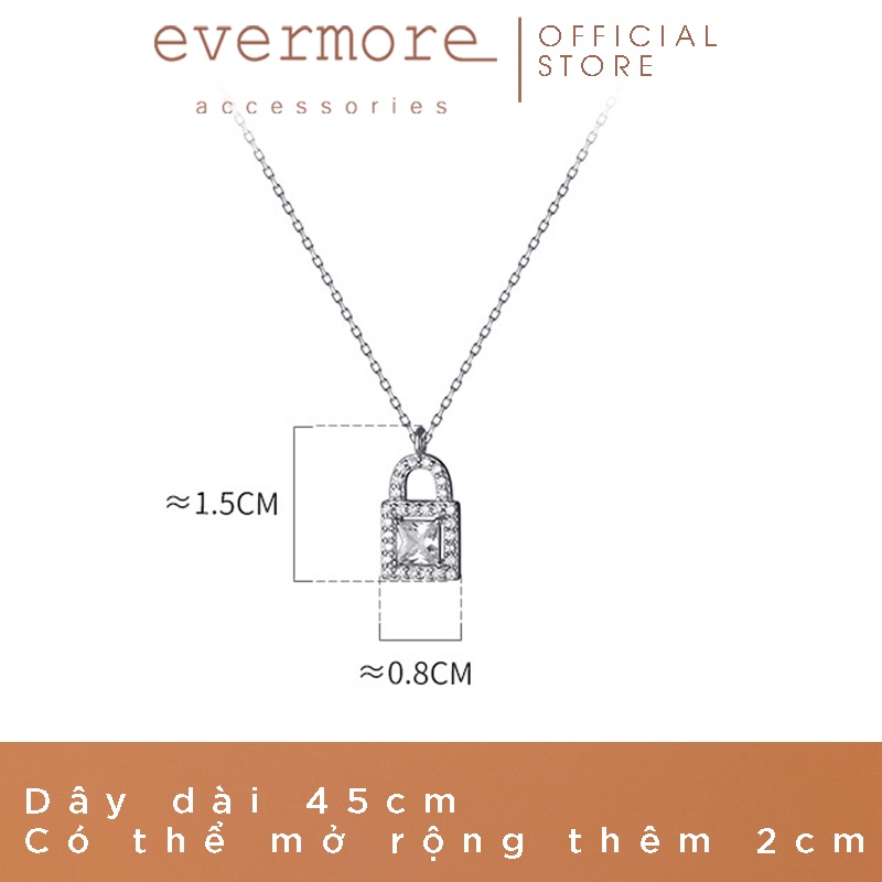 Dây chuyền bạc EVERMORE, vòng cổ bạc ổ khóa love locker phong cách thanh lịch, minimalism - D048