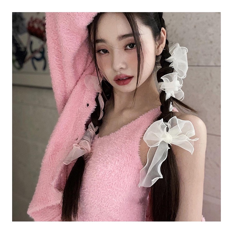 Băng Đô Cài Tóc Hình Nơ Bằng Lưới Phong Cách Hàn Quốc 2022