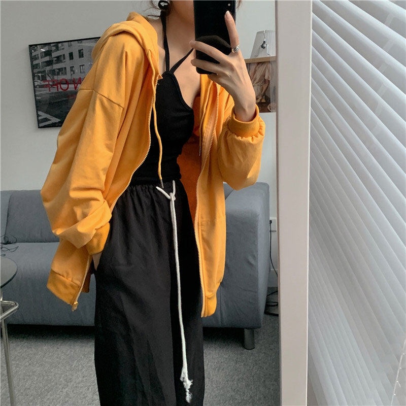 Áo khoác cardigan Yeya có nón trùm dáng rộng vừa vặn dài vừa thời trang Hàn Quốc