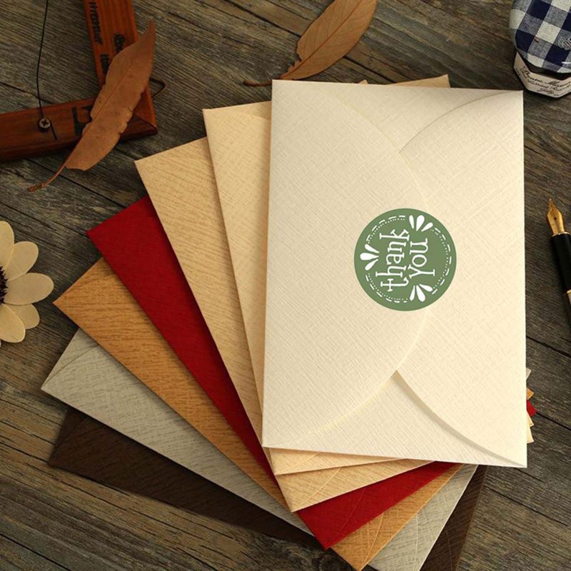 Cuộn 500 miếng dán chữ Thank You 12 kiểu trang trí hộp quà đám cưới