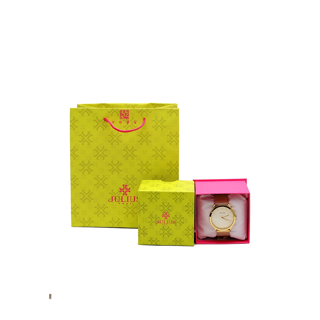 Đồng hồ nam Julius Hàn Quốc JA-982MB dây thép (VÀNG)
