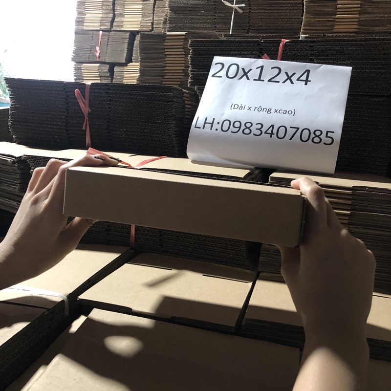 20x12x4 hộp carton đóng hàng giá xưởng(combo 100hộp)