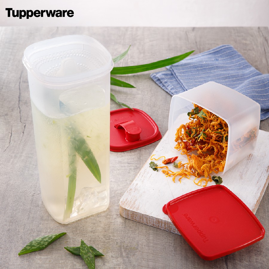 Bộ bình nước Tupperware Memberkit Tasty Set Gen II dung tích 2L có thang đo nắp mở nhựa nguyên sinh an toàn